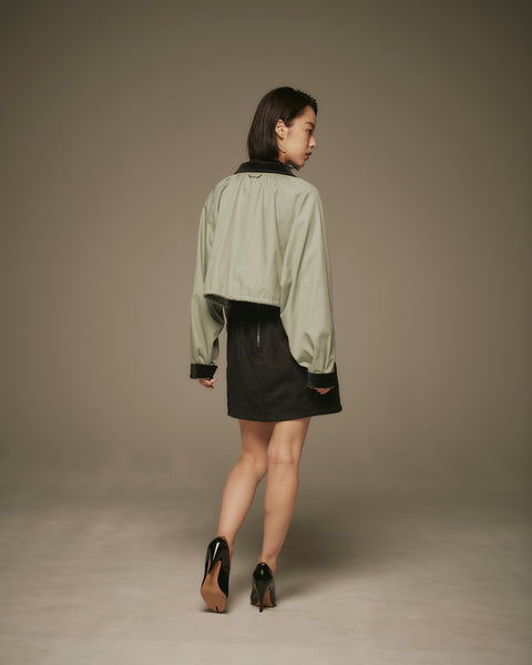MRS.WORKWARE SUEDE BALLOON MINI SKIRT #754