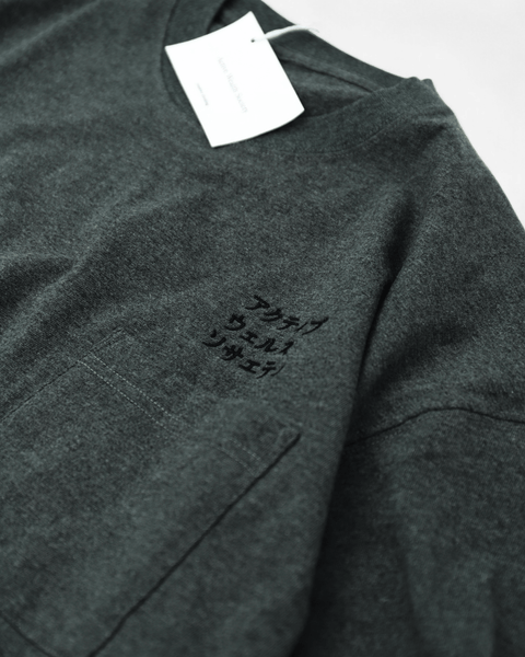 AWS t-shirt GREY x BLACK / MEDIUM AWS HEAVY WEIGHT POCKET T-SHIRT - KATAKANA
