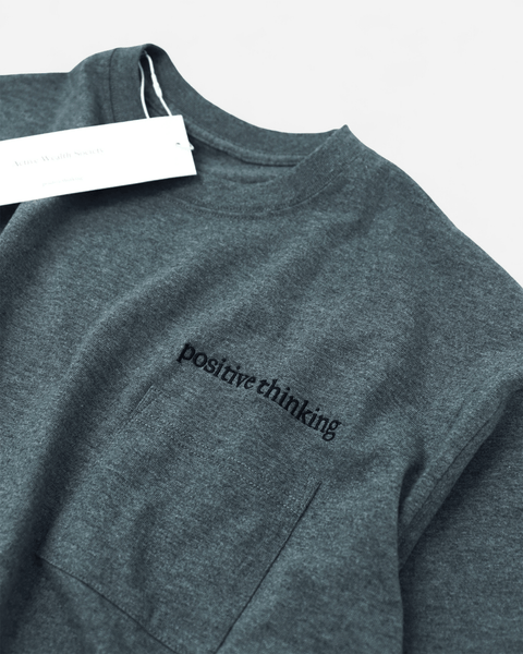 AWS t-shirt GREY x BLACK / MEDIUM AWS HEAVY WEIGHT POCKET T-SHIRT - POSITIVE THINKING