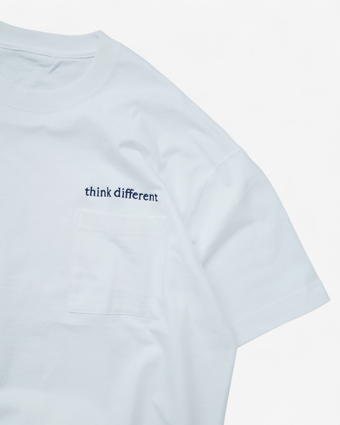AWS t-shirt WHITE x NAVY / MEDIUM AWS HEAVY WEIGHT POCKET T-SHIRT - THINK DIFFERENT