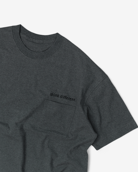 AWS t-shirt DARK GREY x BLACK / LARGE AWS HEAVY WEIGHT POCKET T-SHIRT - THINK DIFFERENT