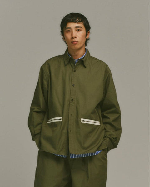 WORKWARE shirt GREEN / MEDIUM COTTON TWILL SURPLUS SHIRT #727