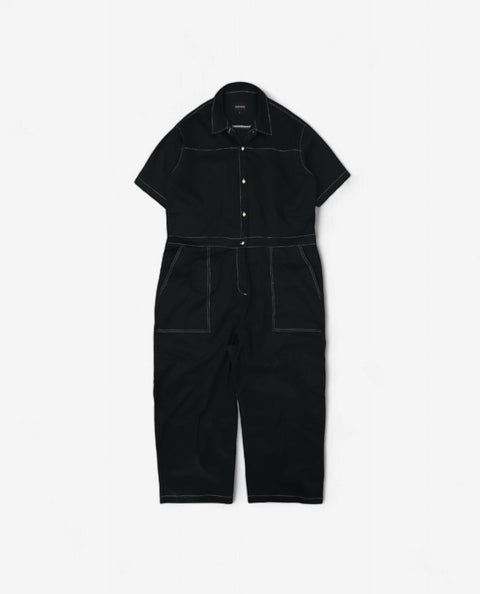 WORKWARE pants BLACK / MEDIUM FINE COTTON JUMPSUIT #699