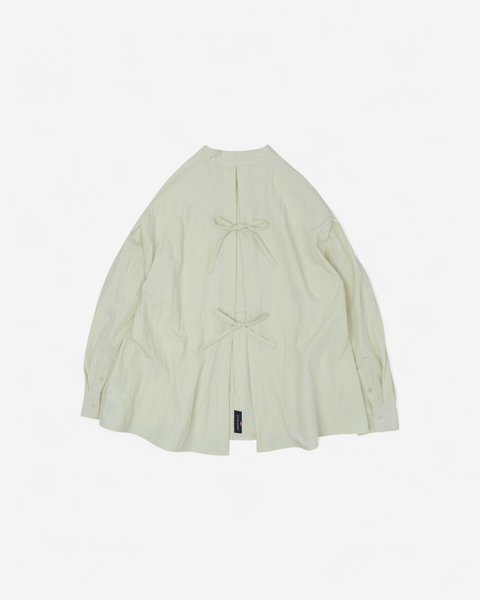 mrs.workware shirt MRS.WORKWARE BAND COLLAR SPLIT-BACK SHIRT #713