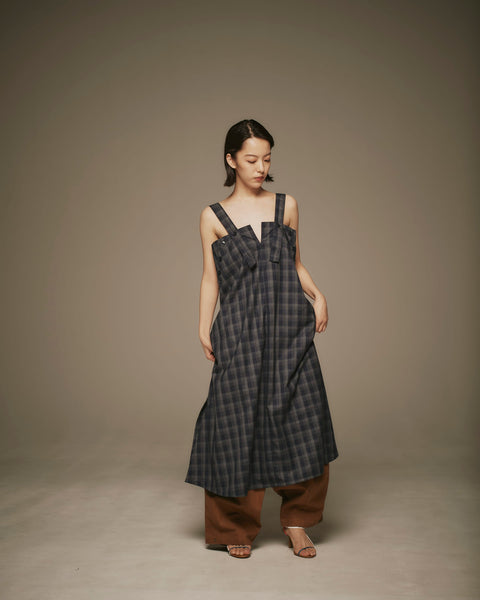 mrs.workware one-pieces MRS.WORKWARE CHECKS UNIFORM DRESS #393