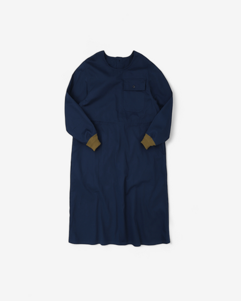 mrs.workware dress NAVY / ONE SIZE MRS.WORKWARE COTTON TWILL FLIGHT DRESS #684
