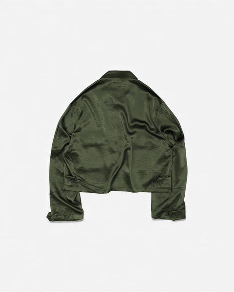 mrs.workware jackets MRS.WORKWARE CROPPED ZIP SATIN JACKET #748