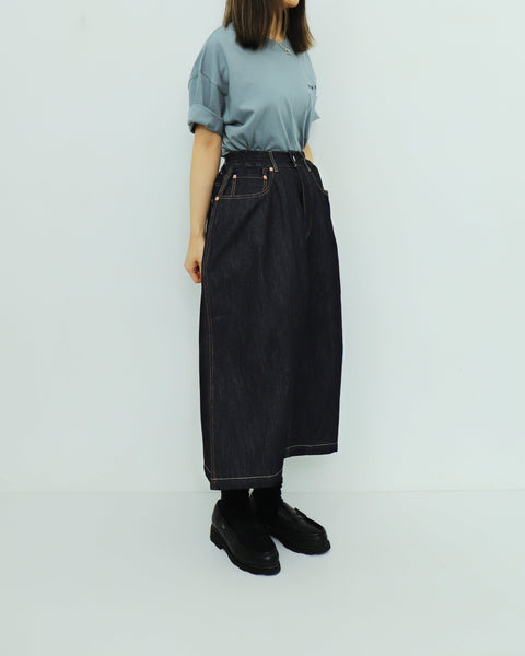 mrs.workware skirts UNWASHED / ONE SIZE (W24" - W32") MRS.WORKWARE DENIM BALLOON SKIRT #619