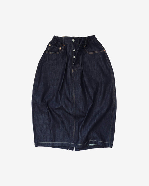 WORKWARE HC CO skirts UNWASHED / ONE SIZE (W24" - W32") MRS.WORKWARE DENIM BALLOON SKIRT #619