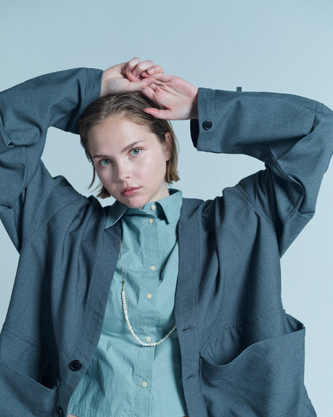 mrs.workware shirt MRS.WORKWARE LIGHT COTTON BACK PLEATS SHIRT #716