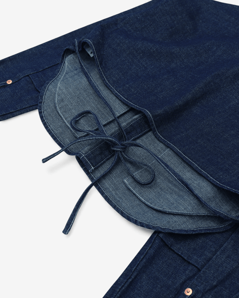mrs.workware shirt DENIM / ONE SIZE MRS.WORKWARE SLUB DENIM CROPPED SHIRT #686