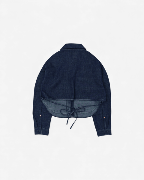 mrs.workware shirt DENIM / ONE SIZE MRS.WORKWARE SLUB DENIM CROPPED SHIRT #686