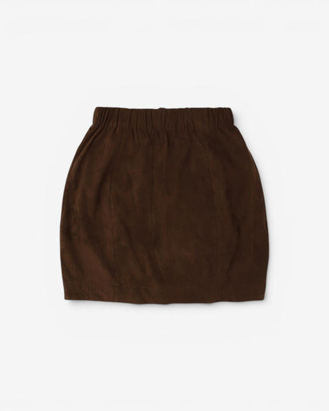 mrs.workware skirts BROWN / ONE SIZE MRS.WORKWARE SUEDE BALLOON MINI SKIRT #754