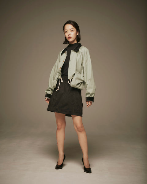 mrs.workware skirts MRS.WORKWARE SUEDE BALLOON MINI SKIRT #754