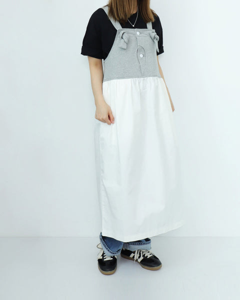 mrs.workware one-pieces GREY/WHITE / ONE SIZE MRS.WORKWARE SWEAT DRESS #640