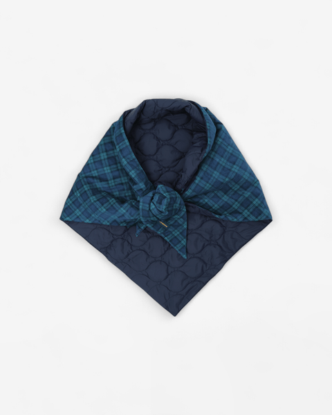 mrs.workware accessories NAVY/CHECKS / ONE SIZE REVERSIBLE BIG LINER STOLE #740