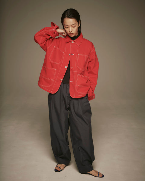 WORKWARE jackets RED / MEDIUM SHORT WORKER COAT #753