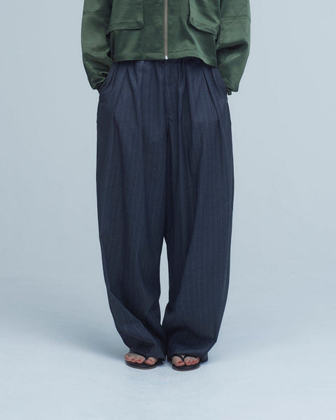 WORKWARE pants GREY PINSTRIPE / SMALL (W24" - W32") UNISEX BALLOON SALARY SLACKS #444