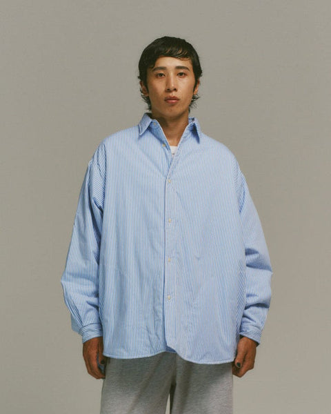 WORKWARE shirt STRIPE / SMALL UNISEX WIDE PADDED OXFORD SHIRT #726