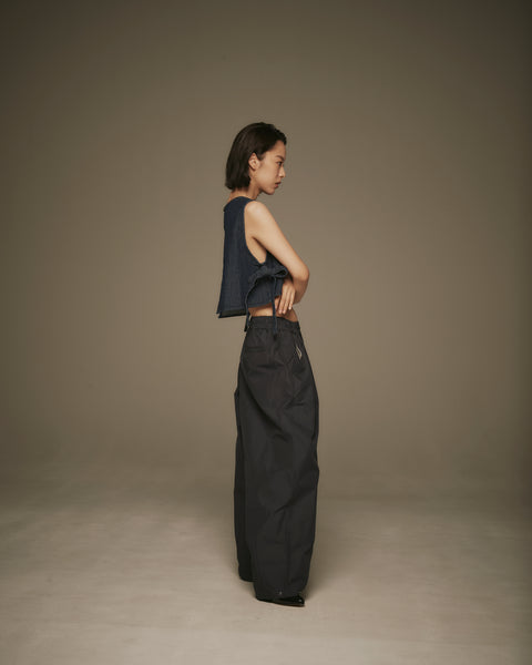 MRS.WORKWARE WASHED DENIM SHORT VEST #665