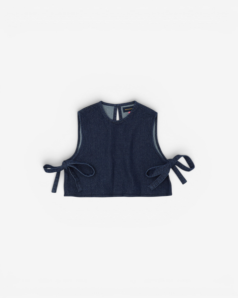 MRS.WORKWARE WASHED DENIM SHORT VEST #665