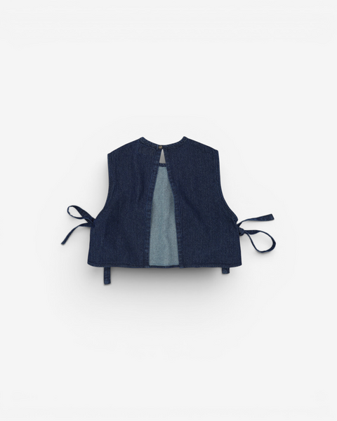 MRS.WORKWARE WASHED DENIM SHORT VEST #665