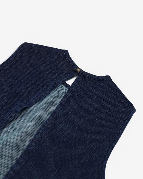 MRS.WORKWARE WASHED DENIM SHORT VEST #665