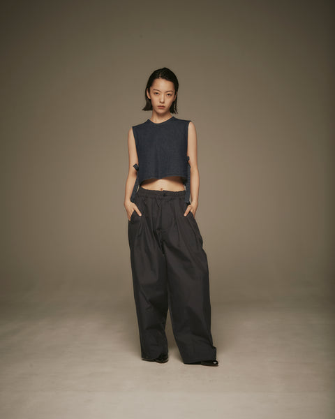 MRS.WORKWARE WASHED DENIM SHORT VEST #665