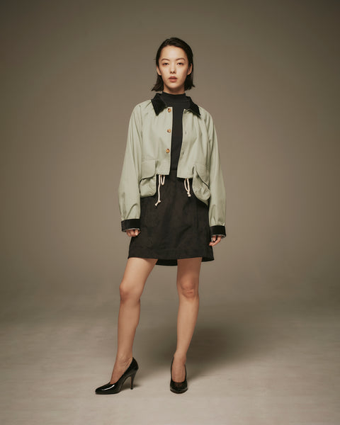 MRS.WORKWARE SUEDE BALLOON MINI SKIRT #754