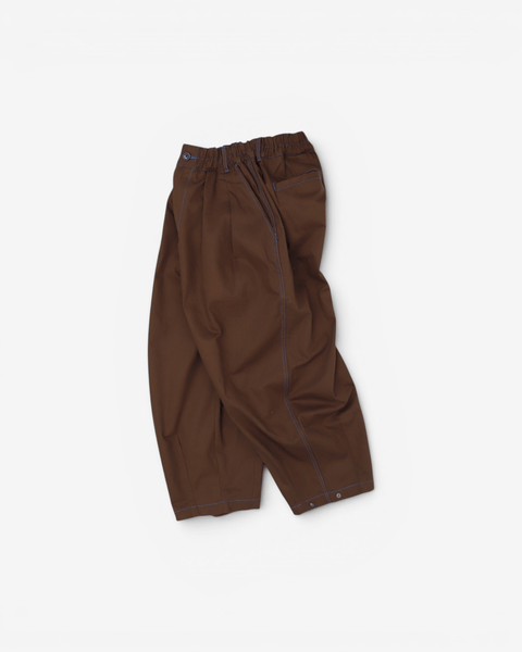 WORKWARE pants BROWN x SAPPHIRE / SMALL (W24" - W32") CONTRAST STITCH UNISEX BALLOON PANTS #444