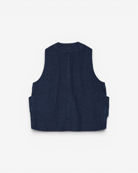 WASHED DENIM HUNTING VEST #733
