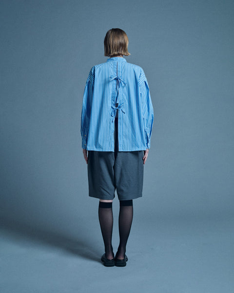 mrs.workware shirt MRS.WORKWARE BAND COLLAR SPLIT-BACK SHIRT #713