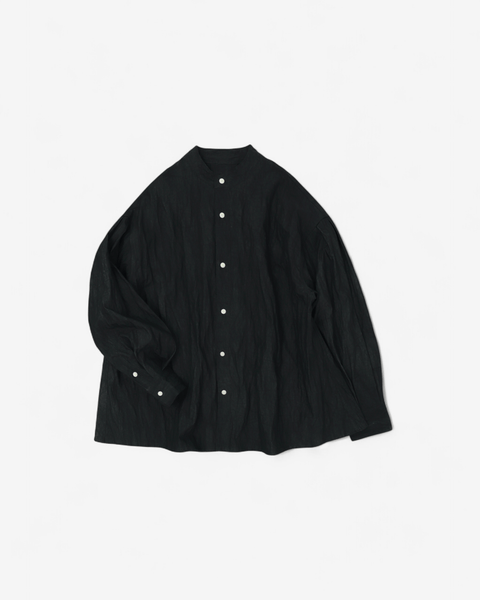 MRS.WORKWARE BAND COLLAR SPLIT-BACK SHIRT #713