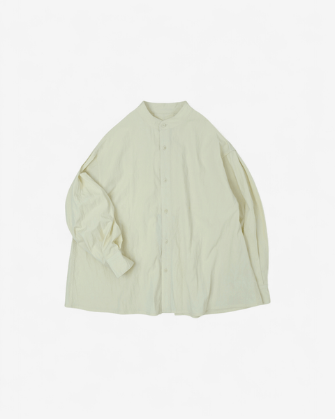 MRS.WORKWARE BAND COLLAR SPLIT-BACK SHIRT #713