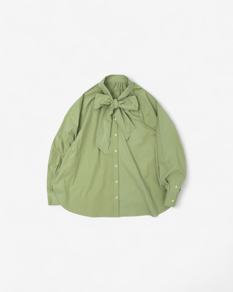 mrs.workware tops SAGE / ONE SIZE MRS.WORKWARE BOWTIE SHIRT #743