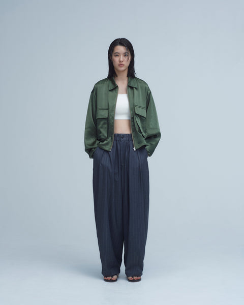 mrs.workware jackets MRS.WORKWARE CROPPED ZIP SATIN JACKET #748