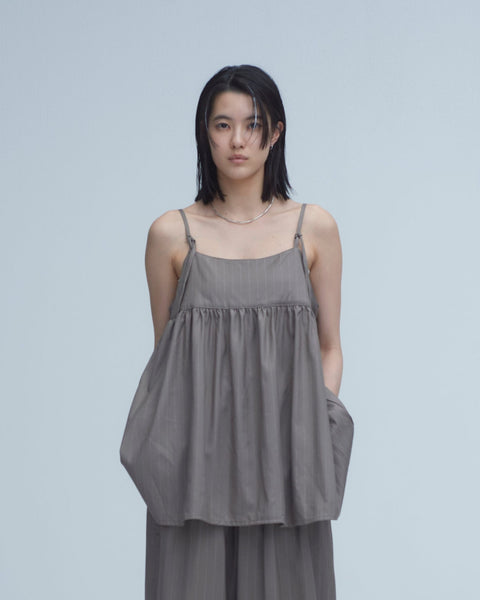 mrs.workware tops KHAKI PINSTRIPE / ONE SIZE MRS.WORKWARE SALARY VEST #658