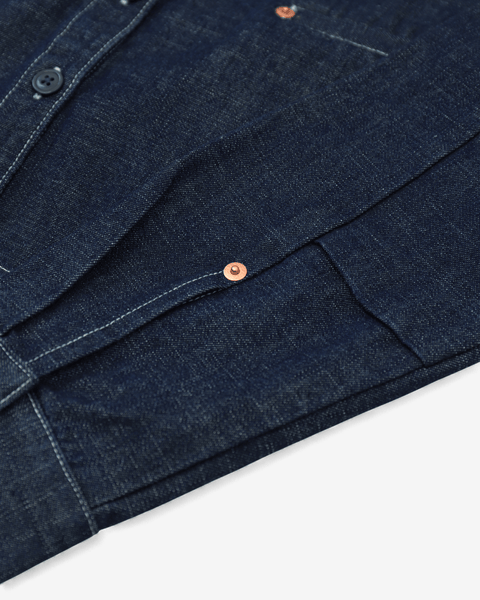 mrs.workware shirt DENIM / ONE SIZE MRS.WORKWARE SLUB DENIM CROPPED SHIRT #686