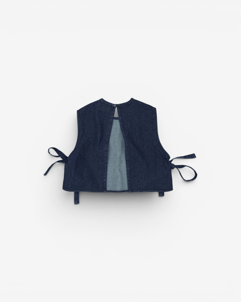 mrs.workware tops DENIM / ONE SIZE MRS.WORKWARE WASHED DENIM SHORT VEST #665