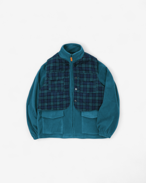 WORKWARE jackets NAVY/CHECKS / MEDIUM REVERSIBLE LINER FLEECE SETUP #742