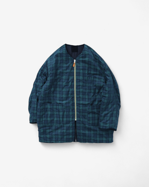 WORKWARE jackets NAVY/CHECKS / MEDIUM REVERSIBLE ZIP LINER JACKET #739