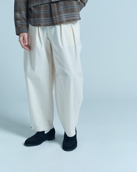 WORKWARE pants IVORY - light weight / SMALL (W24" - W32") SOFT WASHED HBT UNISEX BALLOON PANTS #444