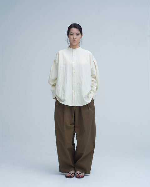 WORKWARE pants OLIVE BROWN - light weight / SMALL (W24" - W32") SOFT WASHED HBT UNISEX BALLOON PANTS #444