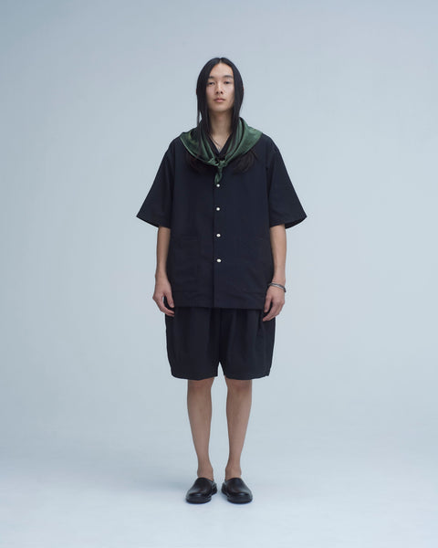 WORKWARE shorts BLACK / SMALL (W24" - W32") UNISEX BALLOON SEERSUCKER SHORTS #445