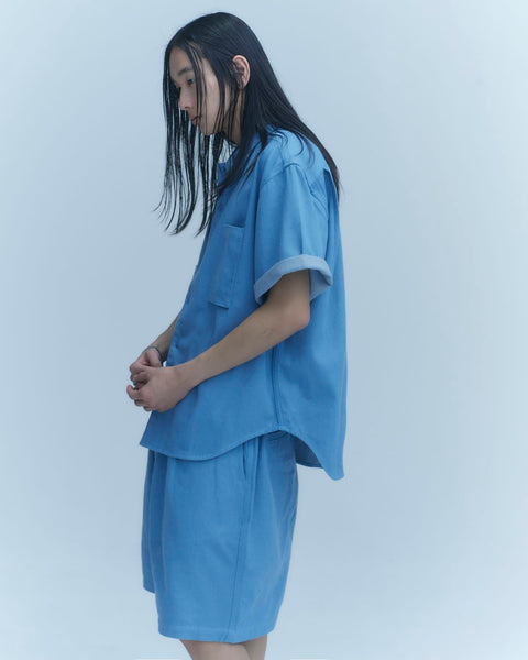 WORKWARE shirt LIGHT DENIM / MEDIUM WASHED DENIM SS SHIRT #746